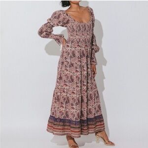 Cleobella Felicity Long Sleeve Maxi Dress in Laurel print, size Medium